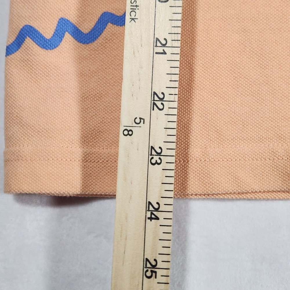 Lacoste Polo Shirt Mens Medium Peach Cotton Graphic Crocodile PH9739 Regular Fit - Picture 6 of 10